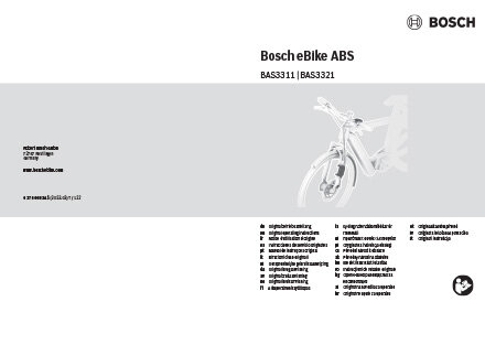 User Manual ABS for the smart system - 説明書 - Bosch eBike Connect